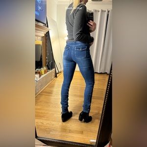 High Rise Skinny Stretch Stacked Extra Long Blue Jeans Size 2 (34)